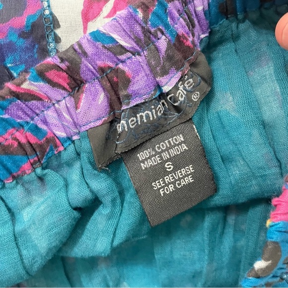 Bohemian Café Floral Blue and Pink Skirt size Small - Picture 7 of 11